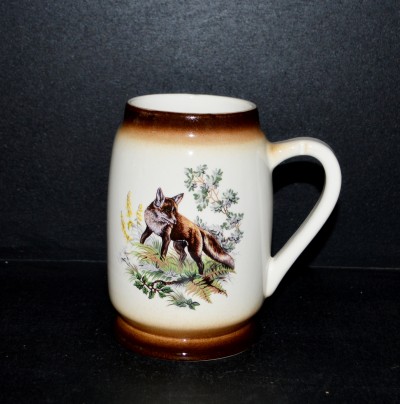 Hunting tankard with fox, 0.5l.