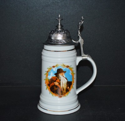 Tankard with pewter lid decor Krakonos 0.6 liters.