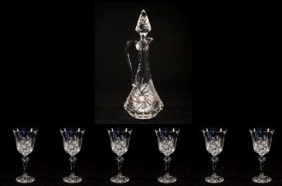 Cut crystal set on wine Laura 26008 7 pcs.