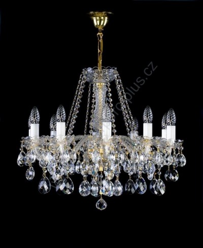 Chandelier 10 arms 10L127CL10 65x51cm plated chain