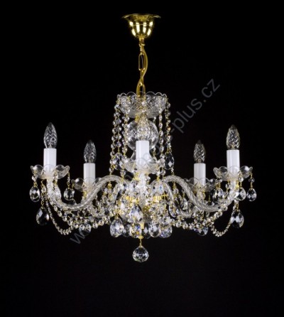 Chandelier Crystal 5 arms 21L09026CL5 55x43cm plated chain