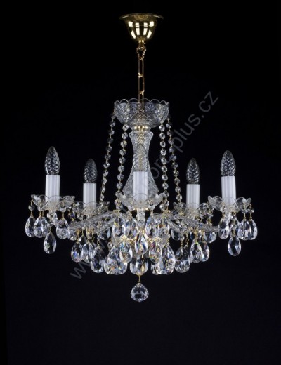 Chandelier Crystal 5 arms 7L128CL5 53x46cm plated chain