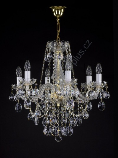 Chandelier 6 arms 18L098CL6 58x57cm plated chain