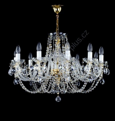 Crystal Chandelier křišťáLustr exclusiv 10 arms 12L047CE10 75x52cm plated chain