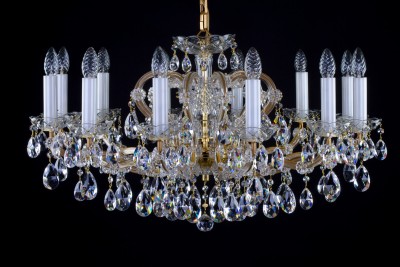 Crystal Chandelier Maria Theresa 4L419CL12 82x50cm, 12-spoke, gold-plated chain Crystal Chandelier Maria Theresa 4L419CL12 82x50cm, 12-spoke, gold-plated chain