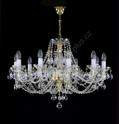 Swarovski crystal chandelier 10 arms 13LA007SW10 78x47cm plated chain