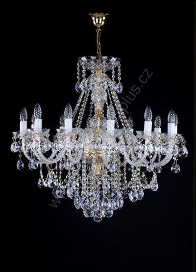 Swarovski crystal chandelier 12 arms 8LA016SW12 80x77cm plated chain