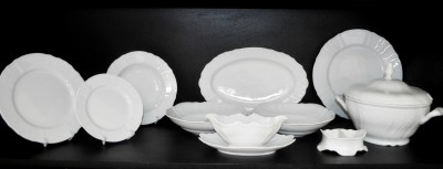 Porcelain tableware Bernadotte white 26 pcs.