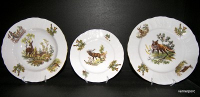 Porcelain Plate Set Bernadotte hunting 18pcs 1011.