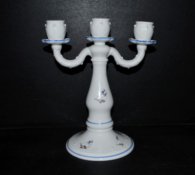 Porcelain candlestick for three candles, Porcelain Goose