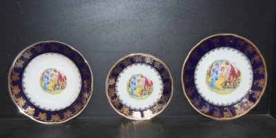 Tableware Mary Anne 0179 18dílná, cobalt / Three Graces.