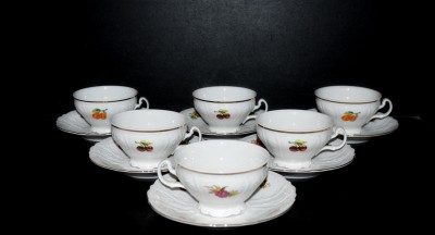 Bernadotte fruit tea cup and saucer 6pcs, 0.2l.