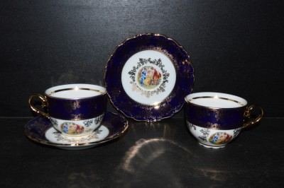 Cup and saucer Ofelia cobalt / 3grace 2 pcs