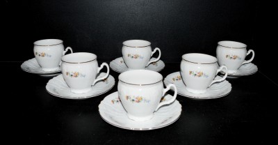 Cup with saucer high 0,2l. Bernadotte ED003011 6pcs