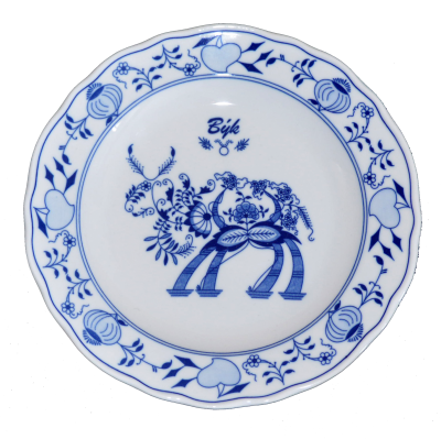 Plate zodiac sign hanging, Taurus 24 cm.