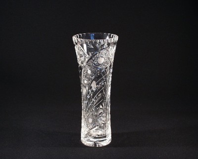 Cut crystal vase 80045/35003/250 25 cm. decor "peacock / Comet"